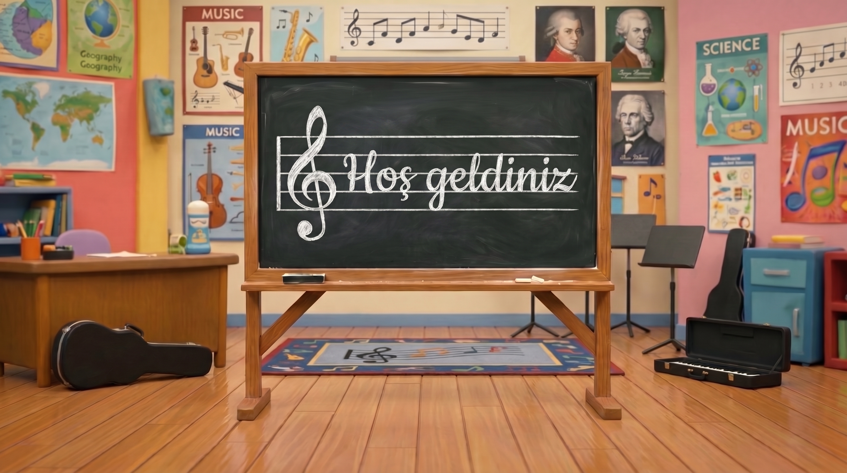Müzik Sınıfı Hoş Geldiniz Kara Tahta